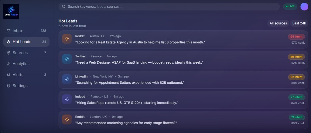 LeadRadar screenshot 1